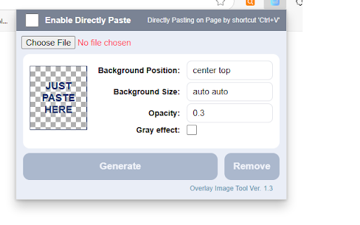 Overlay Image Tool  from Chrome web store to be run with OffiDocs Chromium online
