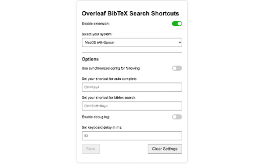 Overleaf Autocomplete and BibTeX Shortcut  from Chrome web store to be run with OffiDocs Chromium online