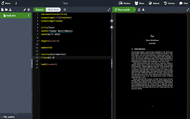 Overleaf Dark Mode  from Chrome web store to be run with OffiDocs Chromium online