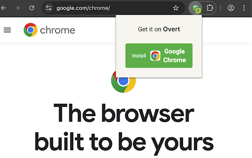 Overt  from Chrome web store to be run with OffiDocs Chromium online