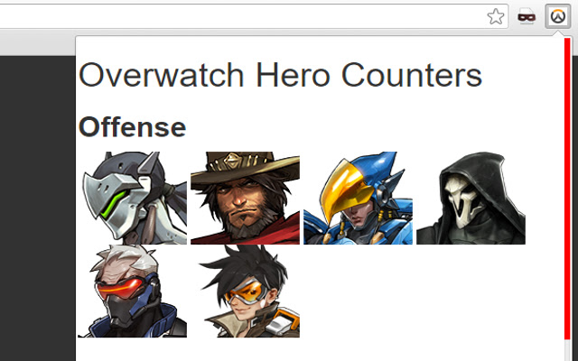 Overwatch Counters  from Chrome web store to be run with OffiDocs Chromium online
