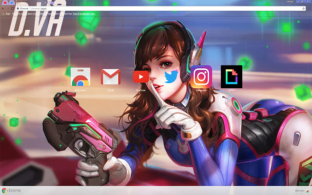 OVERWATCH D.VA SHUT UP THEME 2017 из интернет-магазина Chrome будет запускаться с онлайн-версией OffiDocs Chromium