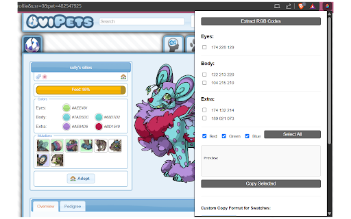 Ovipets RGB Extractor  from Chrome web store to be run with OffiDocs Chromium online