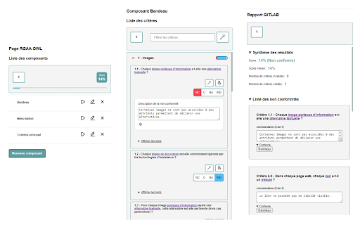 OWL RGAA  from Chrome web store to be run with OffiDocs Chromium online