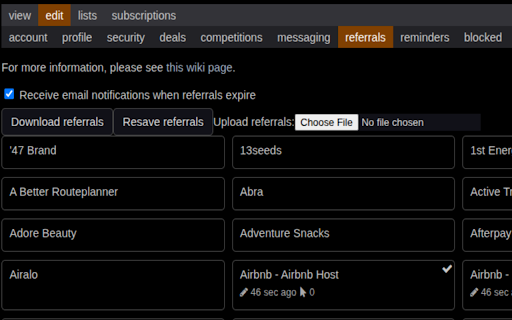 ozbargain referrals saver  from Chrome web store to be run with OffiDocs Chromium online