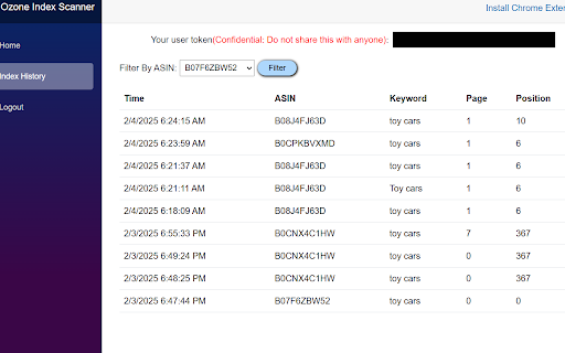 Ozone Index Scanner  from Chrome web store to be run with OffiDocs Chromium online