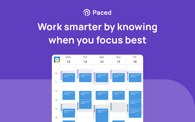 Paced — Daily Planner  from Chrome web store to be run with OffiDocs Chromium online