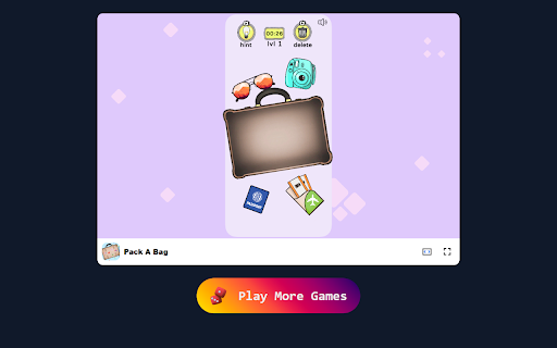 Pack A Bag Game Embark on a Fun Travel Adventure!  from Chrome web store to be run with OffiDocs Chromium online