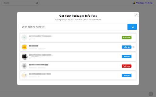 Package Tracking  from Chrome web store to be run with OffiDocs Chromium online