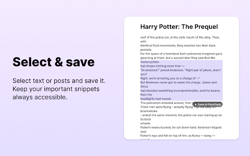 PackPack AI bookmark manager browser extension  from Chrome web store to be run with OffiDocs Chromium online