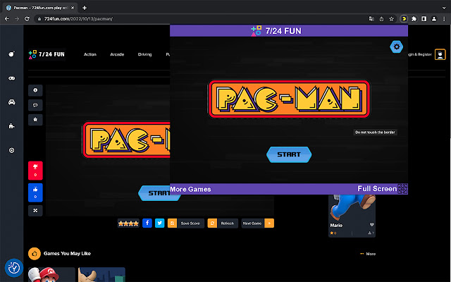 Pacman Game  from Chrome web store to be run with OffiDocs Chromium online
