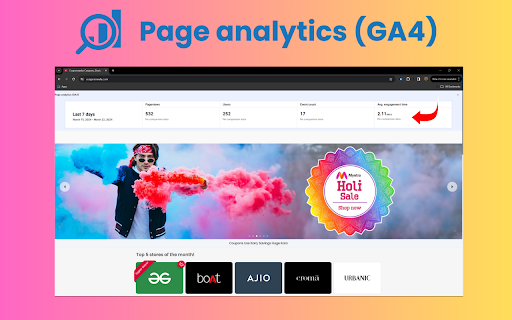 Page analytics (GA4)  from Chrome web store to be run with OffiDocs Chromium online