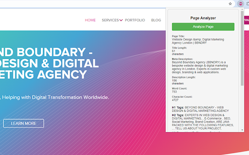 Page Analyzer  from Chrome web store to be run with OffiDocs Chromium online