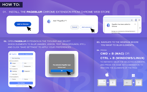 PageBlur Blur Web Content Easily  from Chrome web store to be run with OffiDocs Chromium online