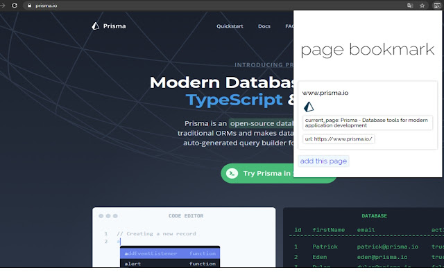 Page Bookmark  from Chrome web store to be run with OffiDocs Chromium online