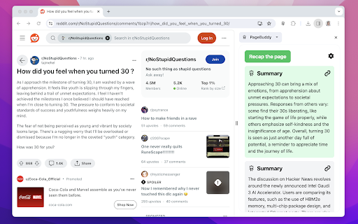 PageBuddy  from Chrome web store to be run with OffiDocs Chromium online