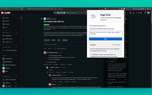 Page Chat  from Chrome web store to be run with OffiDocs Chromium online