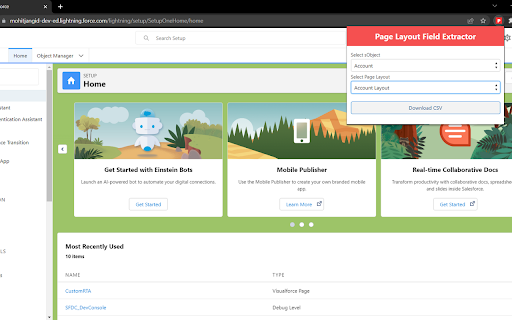 Page Layout Field Extractor Salesforce  from Chrome web store to be run with OffiDocs Chromium online