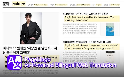 PageLingo 雙語對照AI網頁翻譯  from Chrome web store to be run with OffiDocs Chromium online