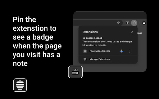 Page Notes Sidebar  from Chrome web store to be run with OffiDocs Chromium online