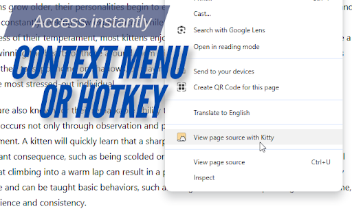 Page Source Kitty  from Chrome web store to be run with OffiDocs Chromium online