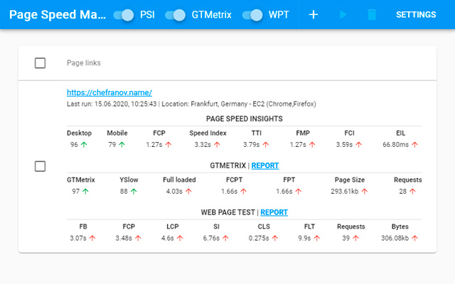 Page Speed Manager  from Chrome web store to be run with OffiDocs Chromium online