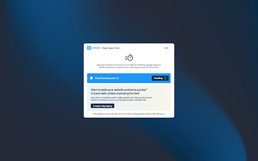 Pagespeed Test cmlabs SEO Tools  from Chrome web store to be run with OffiDocs Chromium online