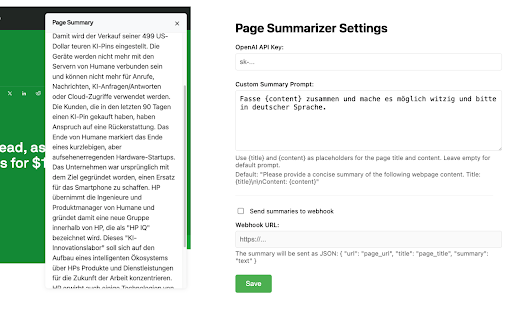 Page Summarizer  from Chrome web store to be run with OffiDocs Chromium online
