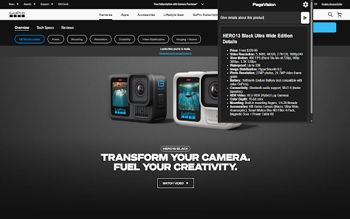 PageVision  from Chrome web store to be run with OffiDocs Chromium online