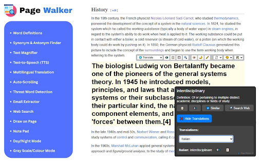 Page Walker  from Chrome web store to be run with OffiDocs Chromium online