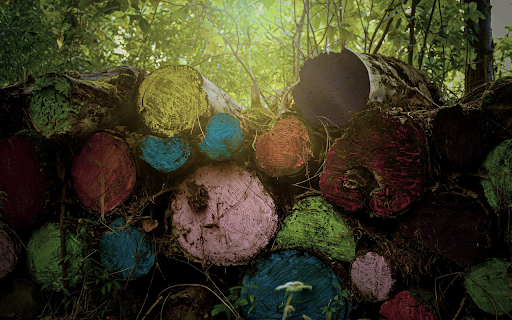 Painted wooden logs  from Chrome web store to be run with OffiDocs Chromium online