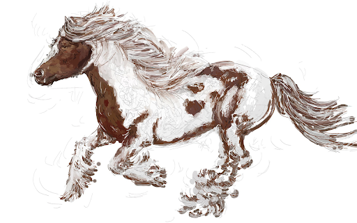 Painting of a galloping horse  from Chrome web store to be run with OffiDocs Chromium online