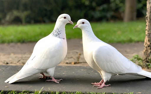 Pair of white pigeons  from Chrome web store to be run with OffiDocs Chromium online