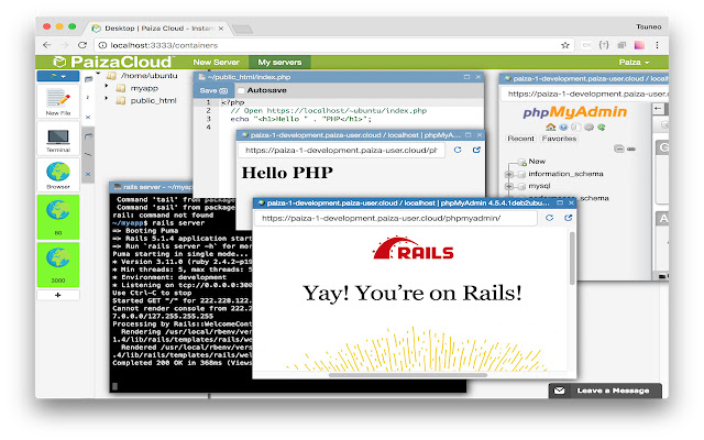 PaizaCloud Cloud IDE din magazinul web Chrome va fi rulat cu OffiDocs Chromium online