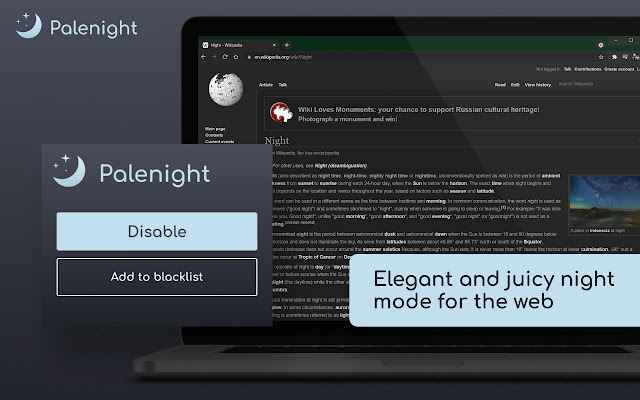 Palenight night mode  from Chrome web store to be run with OffiDocs Chromium online