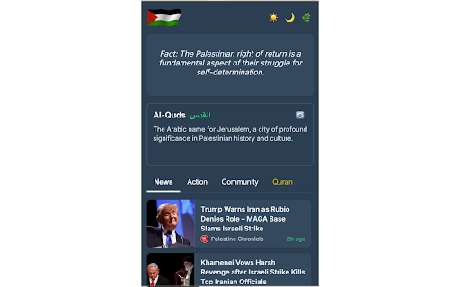 Palestine Support Hub: News  Solidarity  from Chrome web store to be run with OffiDocs Chromium online