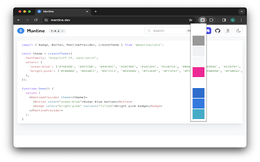 Palette Fetcher  from Chrome web store to be run with OffiDocs Chromium online