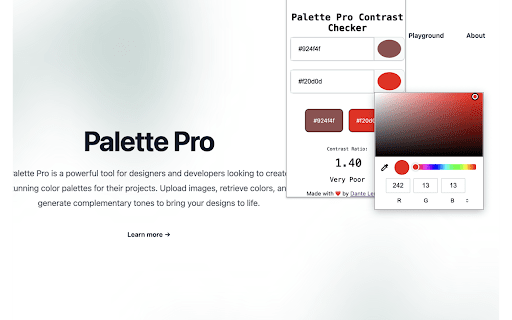 Palette Pro Color Checker  from Chrome web store to be run with OffiDocs Chromium online