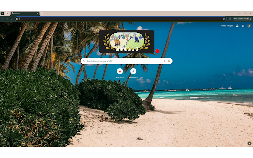 Palm Trees by the Seaside  from Chrome web store to be run with OffiDocs Chromium online