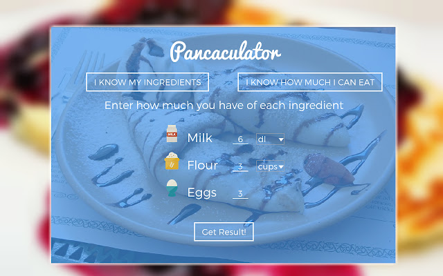 Pancakulator din magazinul web Chrome va fi rulat cu OffiDocs Chromium online