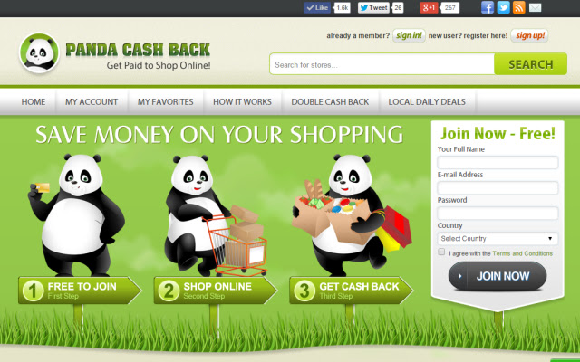 Panda Cash Back  from Chrome web store to be run with OffiDocs Chromium online