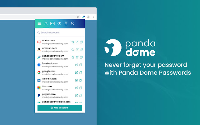Panda Dome Passwords  from Chrome web store to be run with OffiDocs Chromium online