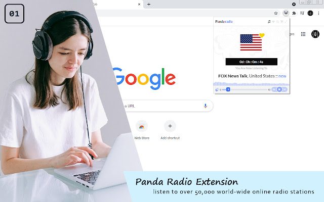 Panda Radio  from Chrome web store to be run with OffiDocs Chromium online