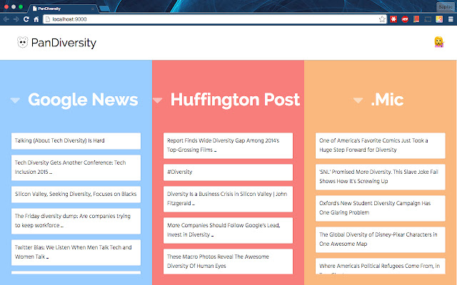 PanDiversity  from Chrome web store to be run with OffiDocs Chromium online