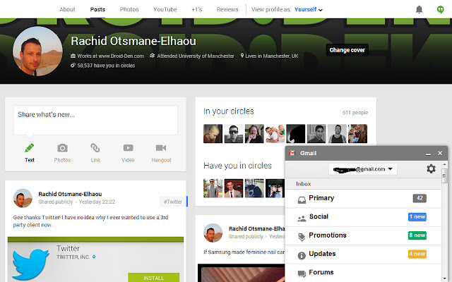 Panel Extension For Gmail  from Chrome web store to be run with OffiDocs Chromium online