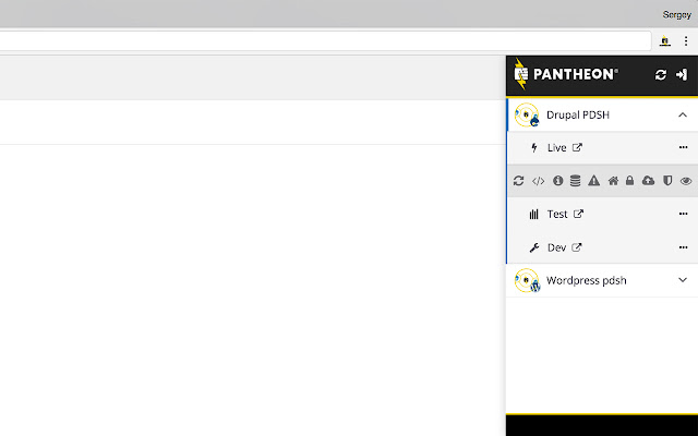 Pantheon Dashboard  from Chrome web store to be run with OffiDocs Chromium online