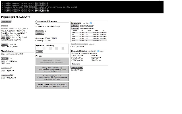 Paperclips Game  from Chrome web store to be run with OffiDocs Chromium online