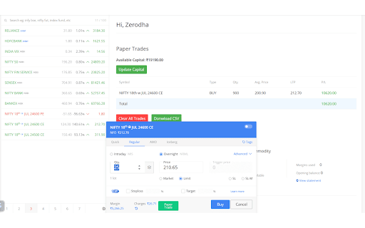 Paper Kite | Your Ultimate Paper Trading Companion  from Chrome web store to be run with OffiDocs Chromium online