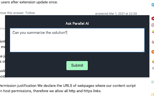 Parallel AI  from Chrome web store to be run with OffiDocs Chromium online