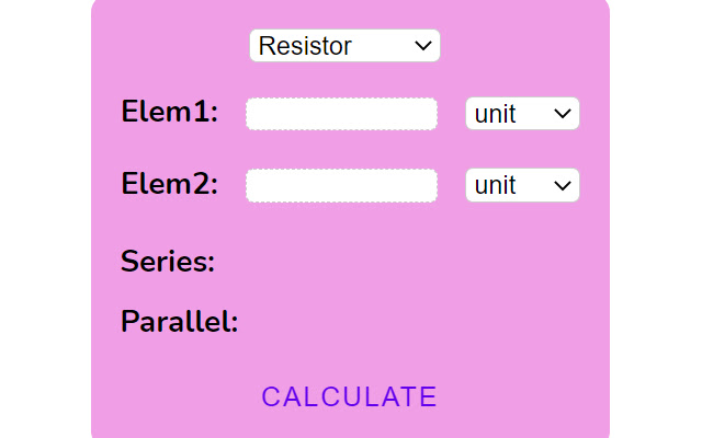 Parallel Series calculator  from Chrome web store to be run with OffiDocs Chromium online